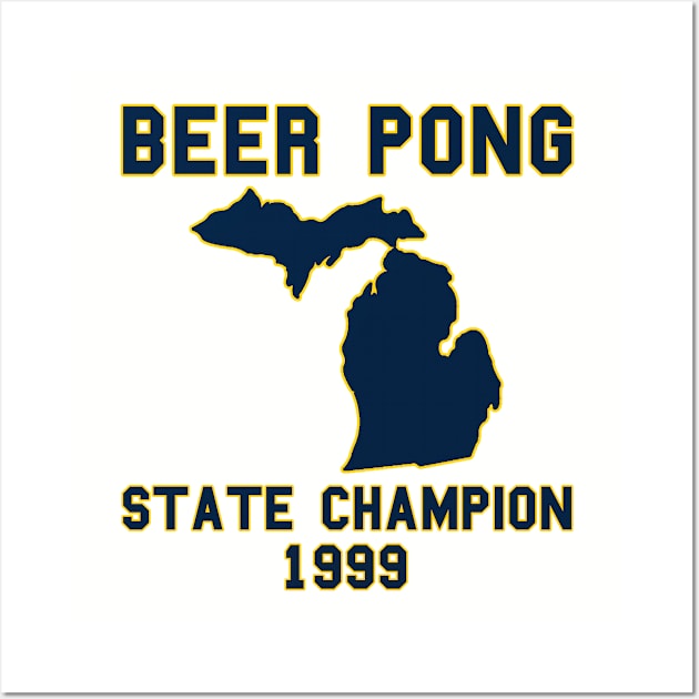 Vintage Michigan Beer Pong State Champion Wall Art by fearcity